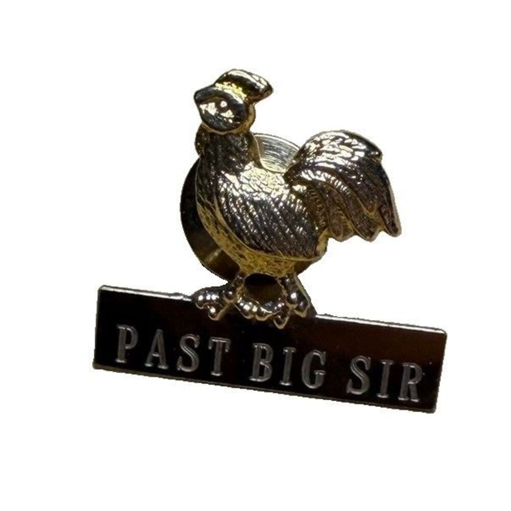 Vintage 1987 Sons In Retirement SIR Past Big Sir Branch 8 Rooster Gold Tone Pin